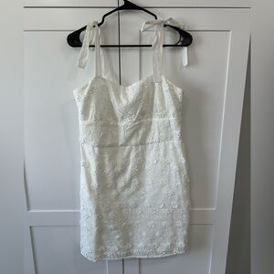 White Floral Tie Dress